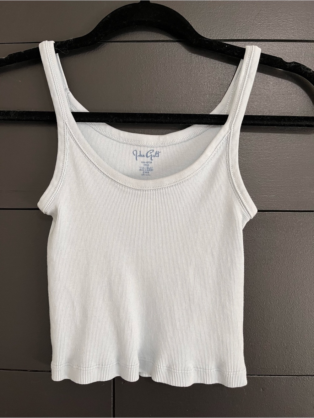 BRANDY MELVILLE John Galt Light Blue Ribbed Cotton Tank Top One Size EUC
